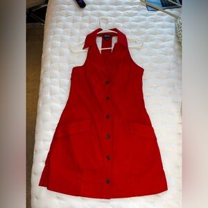 Red Maeve by Anthropologie button mini dress size Medium
